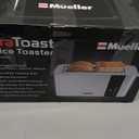 Mueller UltraToast Full Stainless Steel Toaster 4 Slice, Long Extra-Wide Slots for Bagels and Waffles, 6 Browning Levels, LED Display, Cancel/ Defrost/ Reheat Functions & Removable Tray, Kitchen Gadgets