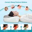 BDEUS Sleep Apnea Pillow, Cervical Neck Pillow for Pain Relief, Ergonomic Side Sleeper Pillow for Adults, Orthopedic Contour Memory Foam Pillow for Neck Support, Anti Snore, Cooling, Grey