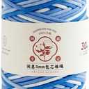 Braided Macrame Cotton Cord 3mm(1/8 inch) x 109Yards Macrame Rope 100% Natural Cotton Cord for Macrame Supplies Boho Bag Crafts Decorative Projects (Blue Gradient)
