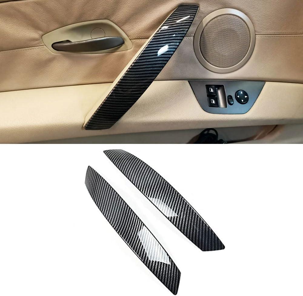 Interior Door Pull Handle Cover Left Right Handle Trim Replacement Set Compatible with BMW Z4 E85 E86 2002 2003 2004 2005 2006 2007 2008 91.772.17 inches (Carbobn Fiber)