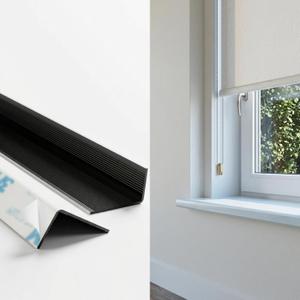 Light Blocking Strips, Self-Adhesive Light Blockers for Indoor Window Blinds & Shades, Connectable Blackout PVC Window Side Tracks for Bedroom, Fits up to 58" High (White, 58", 2pcs)