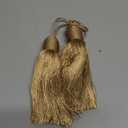 Fenghuangwu 2pcs Tassel Charms Polyester Key Tassels with Loop,DIY Handmade Craft Accessories of Home and Furniture Decoration (Gold)