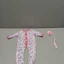 BABESIDE 4 Pcs Reborn Baby Doll Accessories and Clothes for 17-20 Inch Baby Dolls, Pink Floral Doll's Clothes Set with Hat, Pacifier and Chain for Dolls Girls Boys (Doll not Included)