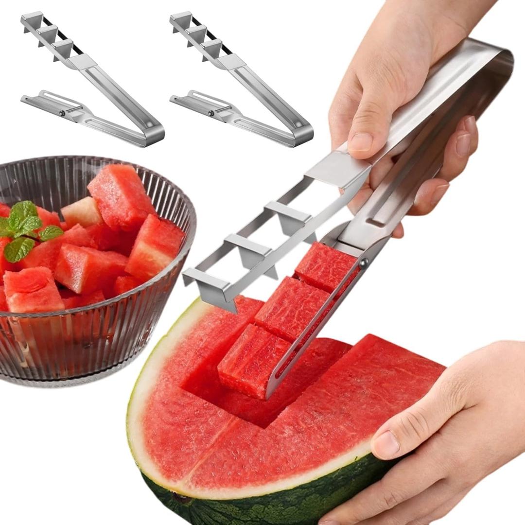 2025 Upgraded Watermelon Slicer  304 Stainless Steel Rust-Resistant Melon & Fruit Cutter for Fast, Mess-Free Even 3 cm Cubes; Ergonomic Easy-Use Design for Family Gatherings (2)