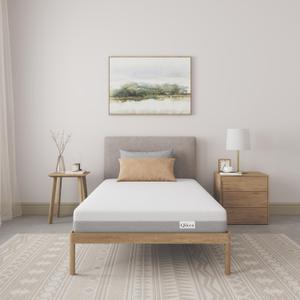 NapQueen 6 Inch Twin Memory Foam Mattress, Medium Feel, CertiPUR-US Certified, Bed in a Box, Breathable Soft Fabric Cover, White