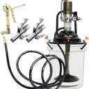 60:1 Portable Air-Operated Grease Pump for 5 Gallon Bucket, Grease Gun Coupler 2 PCS and 13 ft High Pressure Hose, 0.85L/Min, 34-48Mpa, Universal Fit, Vehicle Compatible (No Bucket)