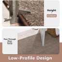 FinRec Low Pile 5x7 Washable Area Rugs for Bedroom Living Room, Thin Rug Solid Color, Non-Slip Carpet Indoor for Home Decor (Brown/White)