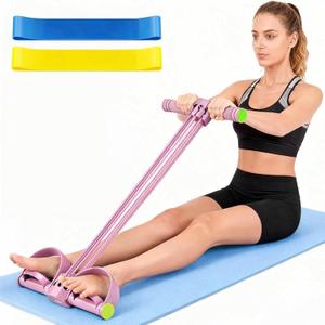 Pedal Resistance Band with Handle,Upgrade 6-Tube Detachable Yoga Bands,Multi-Functional Resistance Band Fitness Equipment, for Full Body Stretching, Shaping and Fat Reduction Training (pink)