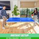GoSports 6 x 3 ft Mid-Size Table Tennis Table Set with Adjustable Height - Green or Blue