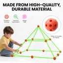 Tiny Land Glow Fort Building Kit for Kids Creative Fort Indoor & Outdoor Construction Toys with 86 Rods and 44 Balls for 5-12 Year Old Boys & Girls STEM Building Toy Gifts with Storage Bag