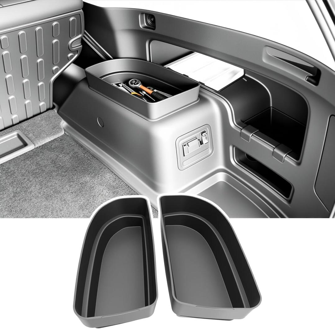Trunk Organizer Fits for 2010-2024 Toyota 4Runner 5-Seat 2nd Row Trunk Storage Box Compatible with 4Runner Accessories (Pair)