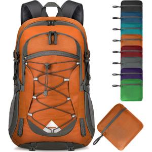 IGOLUMON Hiking Backpack 40L Packable Lightweight Camping Backpack Men Women Waterproof Hiking Daypack Outdoor Travel Daypack (Orange)