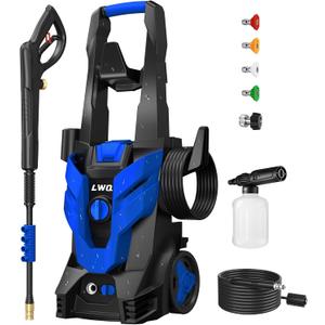 Pressure Washer, Power Washer with 4 Quick Connect Nozzles 1 Foam Cannon, High Pressure Cleaning Machine for Cars/Fences/Driveways/Patios/Farms/Home Cleaning