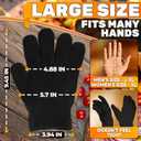 Heat Resistant Gloves Aramid Oven Gloves with Fingers for Cooking, BBQ Gloves with Cotton Lining, Non-Slip, 9.45"x3.94" Kitchen Mitts for Baking & Frying, Grilling Accessories, One Size