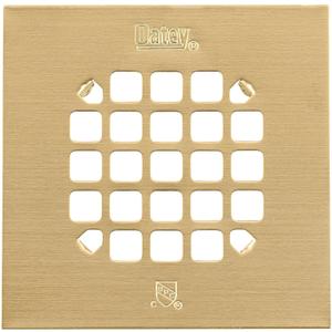 Oatey 42361 Universal 4-1/4 in. Snap-Tite Square Shower Strainer in Brushed Gold