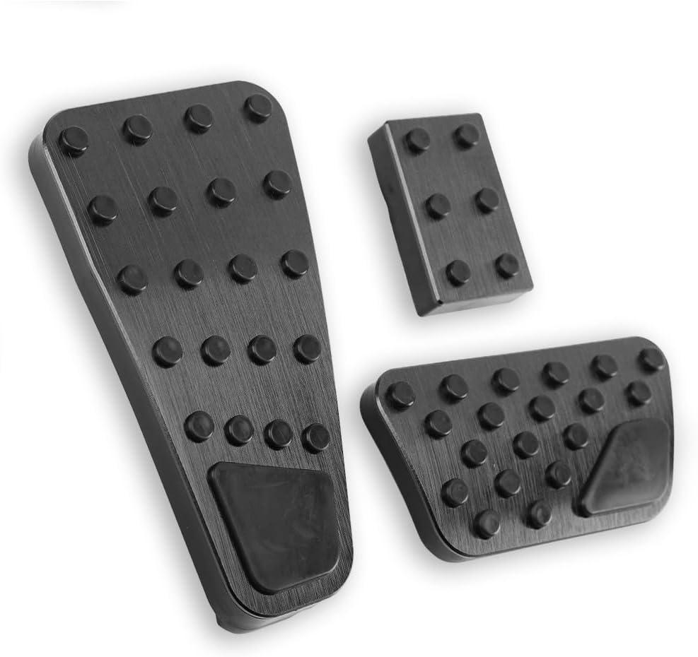 LEXLEY 3PCS Anti-Slip Aluminum Brake Gas Parking Pedal Pads,Auto No Drilling Accelerator Pedal Covers Only for Dodge 2010-2018 RAM 1500 2500 3500,2019-2024 RAM 1500 Classic- Black