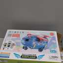 Dwi Dowellin Airplane Car Toy,Steering Wheel Toys for 3 4 5 6 Year Old Boys&Girls with Sound and Light,Toddler Educational Plane Driving Toy Gift for Kids Aged 3+, Blue