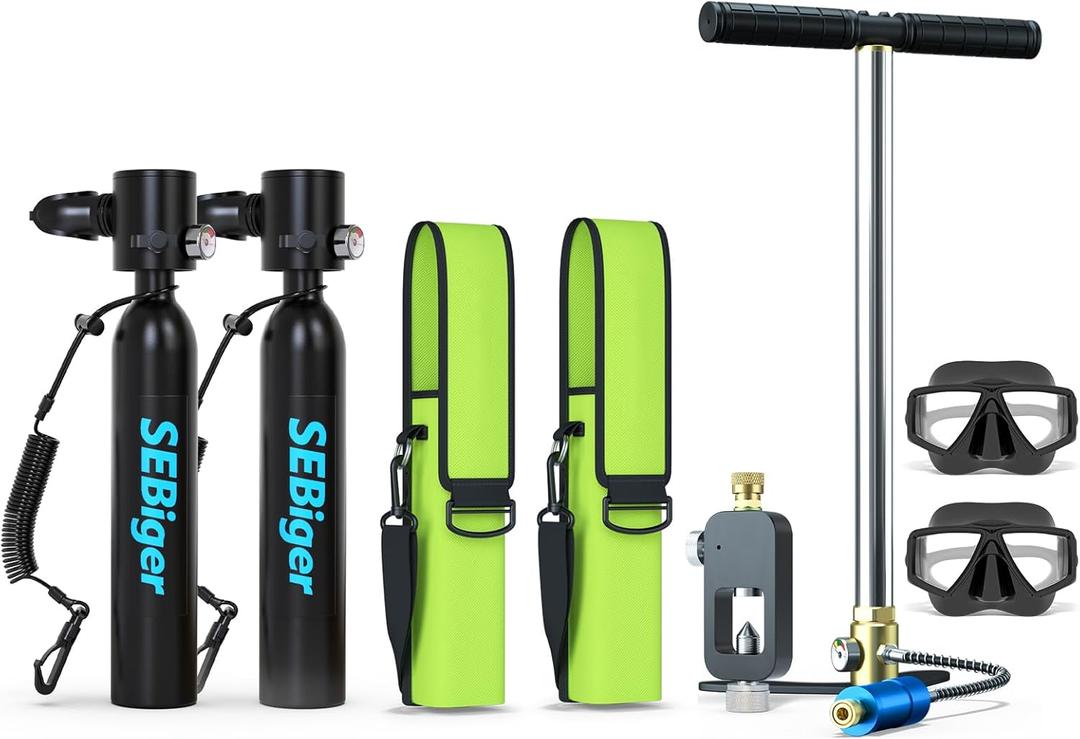 Diving Tank with DOT Certification Reusable Scuba 0.5L Pony Bottle Support 5-10 Minutes Dive Time Diving Cylinder Suitable for Underwater Work/Underwater Recreation