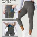 Women's High Waisted Moisture - Wicking Yoga Leggings with Pockets, Reflective Stripes & Shirt Loop for Active Lifestyle (Gray, M)