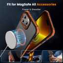 DEERLAMN Strong Magnetic Case for iPhone 15 Pro 6.1-Inch,[Compatible with Magsafe][Military Grade Drop Protection] Translucent Matte Shockproof Protective Phone Cover-Forest Orange