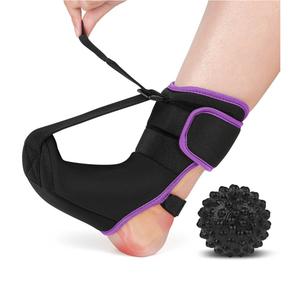 Plantar Fasciitis Night Splint Sock with Massage Ball for Tension Relief, Alleviate Pain from Plantar Fasciitis, Arch Pain, Heel Spur, Foot-drop and Achilles Tendonitis, Soft and Comfortable Foot Brace for Men and Women, Large-Purple
