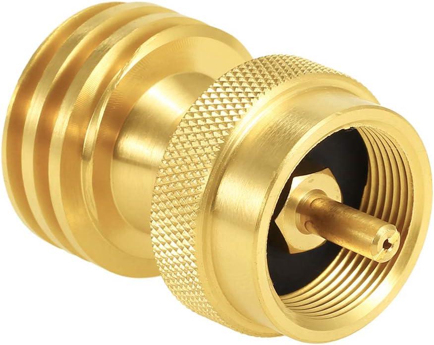 Joywayus Solid Brass Saver Adapter 1 LB Round Propane Adapter Converter Universal Small Bottle for Gas Grill and Propane Tree - 1''-20 Male Throwaway Cylinder Thread