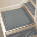 JSEI Non-Slip Stair Landing Rug Mat, 1-Pack 30" X 30", Light Grey