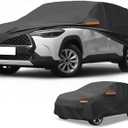 Car Cover Waterproof All Weather Sun Rain Protection Full Exterior Cover for Toyota Corolla Cross Black with Left Side Zippers