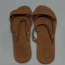 katliu Women's Strappy Flat Sandals Round Toe Slide Sandals Casual Summer Sandals, 8