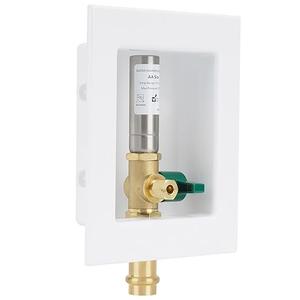 SECKWHALE Ice Maker Outlet Box with Water Hammer Arrestor, 1/2Inch Press x 1/4Inch OD Compression with 1/4Turn Ball Valve, Ice Maker Valve Wall Box with Faucet, Absorb Shock and Reduce Noise