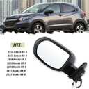 Left Driver Side Mirror Compatible With 2016 2017 2018 2019 2020 2021 2022 Honda HRV HR-V With Power Glass Manual Folding Black Replace#76258T7WA72(3Pins)