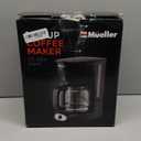 Mueller 12-Cup Drip Coffee Maker - Borosilicate Carafe, Auto-Off, Reusable Filter, Anti-Drip, Keep-Warm Function, Clear Water Level Window Coffee Machine, Kitchen Essentials & Accessories (Black)