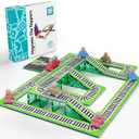 Learn & Grow Magnetic Tiles Train Tracks Expansion Pack - 36PCs Track Toppers Kit, STEM Learning & Building Toy - Magnetic Tile Accessories for Kids 3+, Toddler - Add Tracks to Any Magnet Tiles Set