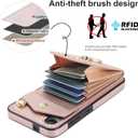 Asuwish Phone Case for Samsung Galaxy S24 5G Wallet Cover with Tempered Glass Screen Protector and RFID Blocking Ring Stand Credit Card Holder Leather Cell Accessories S 24 24S G5 Women Men Rose Gold