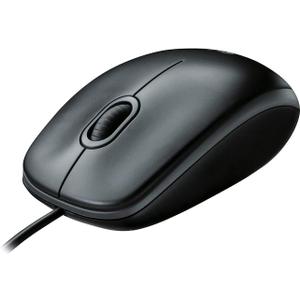 Logitech B100 Corded Mouse, Wired USB Mouse for Computers and Laptops, Right or Left Hand Use - Black (1 Count (Pack of 1))