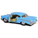 KiNSMART 1957 Chevy Bel Air Coupe Blue, 1:40 Scale, Die Cast Metal, Black, 5 Inch, Pull Back Action