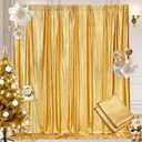 Gold Sequin Curtains Backdrop: Glitter Drapes Fabric Background Cover for Wedding Birthday Spandex Ceiling Drape Arch 4.8ftx10ft, Gold 