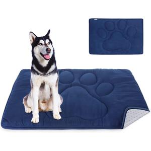 Dog Crate Pad(28"x 42"), Mats for Sleeping, Breathable Crate Bed Kennel Pad,Dark Colored to Hide StainsWashable Dog Bed Crate Mat, Navy