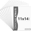 10 Pack Backing Boards Only - 11X14 Uncut White Mats Matboards, Acid Free & White Core Backerboards, Ideal for Photos, Pictures, Prints, Frames, Arts