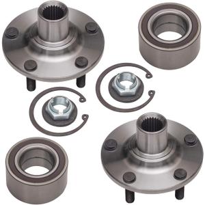 518519 x2 Front Wheel Bearing and Hub Compatible with 2010 2011 2012 2013 Fo-rd Transit Connect [5 Stud, Hub Repair Kit]