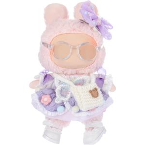 5 Pcs Stylish Set for 17cm Dolls with Fashion Hat, Skirt, Shoes and Sweater Outfit Set, Cute Doll Style Accessories Gift (Elegant,Purple)