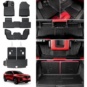 Floor Mats for 2022-2026 Acura MDX, All Weather TPE Cargo Mat with Seat Back Cover Door Sill Protectors for Acura MDX Accessories