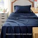 Bedsure Cooling Sheets Twin XL, Rayon Derived from Bamboo, PureWoven, Breathable & Soft Twin XL Sheet Sets, Deep Pocket Up to 16 Inches, Hotel Luxury Silky Dorm Bedding for Hot Sleepers, Navy