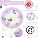 WDF 20PCS Purple Butterfly Plates - Baroque Spring Plates Disposable - Butterfly Party Decorations for Birthdays/Tea Party/Bridal Shower/Mother's Day