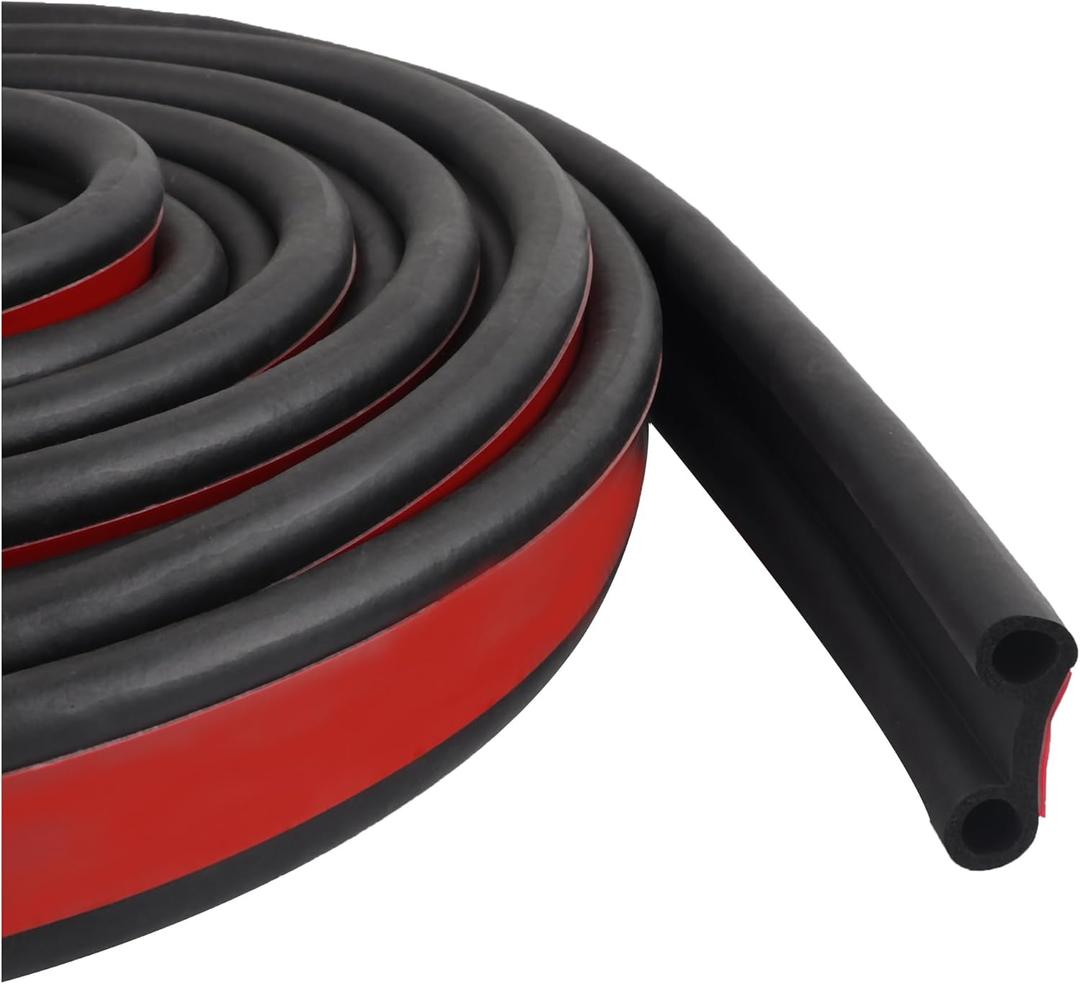 Truck Tonneau Cover Seal, Camper Shell Seal Rubber Weather Stripping with Double Hole, Universal Tailgate Seals for Pickups Trucks Campers Cars(24.6Ft)