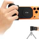 KIWIFOTOS Magnetic Phone Camera Grip for iPhone 17 Magsafe Handle with Bluetooth Remote & Tripod Mount Adapter for iPhone 16 15 Pro Max Samsung Smartphone Vlog Video Shooting