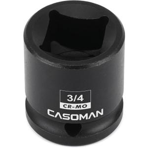 CASOMAN 1/2"Drive 3/4" Budd Wheel Impact Socket, 4-Point Square Socket, CR-MO