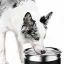 Gardner Pet Dog Bowls 1 Gallon (3.85L) Stainless Steel No Spill Water Bowl, Slow Water Feeder Metal Dog Bowls, Spill Proof Water Dispenser for Large Dogs, Promotes Healthy Hydration(Black)