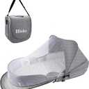 Baby Travel Bassinet Portable Bassinets: Foldable Lightweight Travel Pod Infant Bassinet with Mosquito and Canopy Outdoor Newborn Essentials Gift