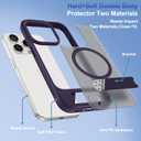 RMOCR for iPhone 15 Pro Case with Screen Protector+Lanyard Wrist Strap,Magnetic Translucent Matte Rugged Slim Phone Cover Built in Invisible Kickstand [Fit for MagSafe],Purple